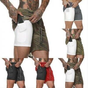 Online Shop גברים  מכנסיים קצרים עם תחתון - 2in1